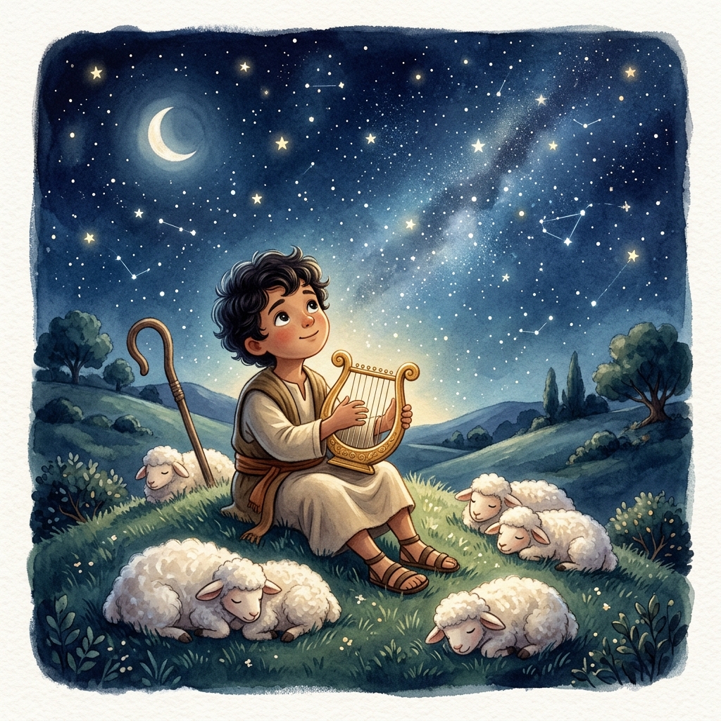 Ilustração de: Davi e Golias